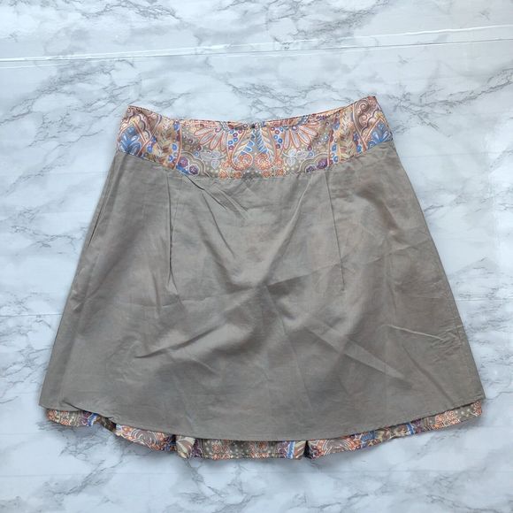 See by Chloe Womens 8 Silk Mini Skirt Multicolor Back Zipper Front Pockets - Picture 9 of 9